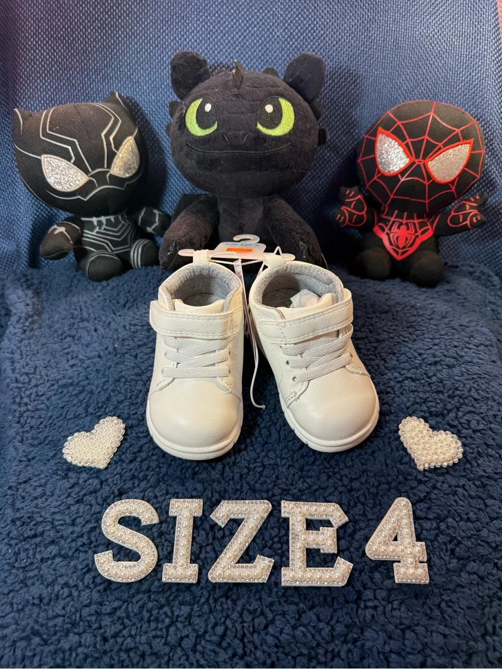Carter's White Baby High-Top Sneakers with Strap